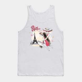 Eiffel Tower Paris Vintage I Love Paris France Tank Top